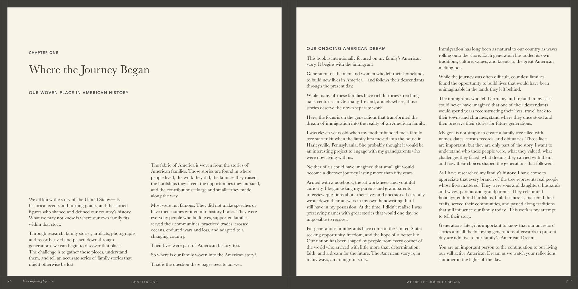 The opening spread of Chapter One, Where the Journey Began